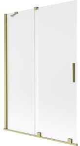 Mexen Velar parawan nawannowy 2-skrzydłowy rozsuwany 120 x 150 cm, szron, złoty szczotkowany - 896-120-000-31-55