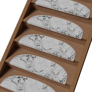 Białe dywaniki na schody zestaw 16 szt. 20x65 cm Marble Dream – Vitaus