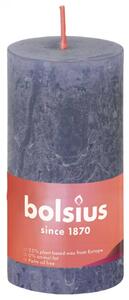 Bolsius Rustykalne świece pieńkowe, 8 szt., 100 x 50 mm, niebieskie