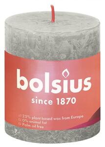 Bolsius Rustykalne świece pieńkowe Shine, 4 szt., 80x68 mm, szare