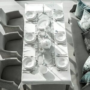 Talerz AMBITION Aura Silver 23 cm Biało-srebrny