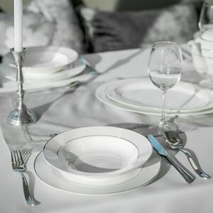 Talerz AMBITION Aura Silver 23 cm Biało-srebrny