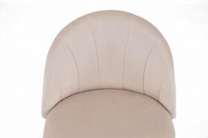 MebleMWM Krzesło tapicerowane THDC015-1 | Welur | Beżowy | Złota noga | Outlet