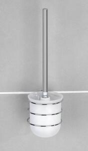 WENKO Szczotka do toalety BEZ TURYSTYKI klasyczna metalowa błyszcząca 37x10x12 cm