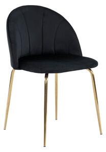 MebleMWM Krzesło tapicerowane THDC015-1 czarny welur noga złota