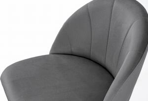 EMWOmeble Krzesło tapicerowane THDC015-1 szary welur/złote nogi