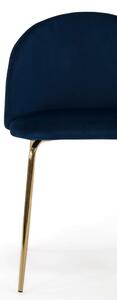 MebleMWM Krzesło tapicerowane THDC015-2 granatowy welur noga złota