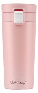 Różowy podróżny kubek termiczny Vialli Design Fuori, 400 ml