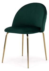 MebleMWM Krzesło tapicerowane THDC015-2 Zielony welur noga złota