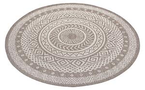 Brązowo-beżowy dywan odpowiedni na zewnątrz Ragami Round, ø 160 cm