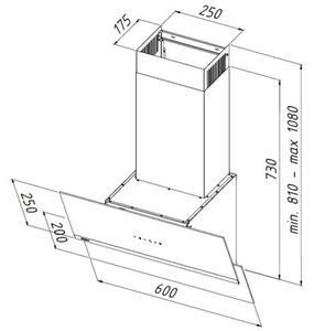 Okap AKPO WK-9 Balance Pro 60 Czarny 416m3/h 68dB klasa D