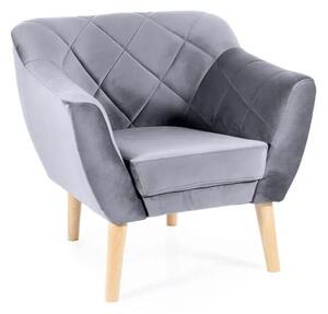 Fotel do salonu KARO 1 Velvet szary buk