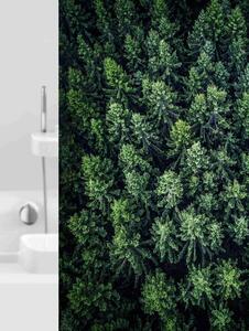 GRUND Zasłona prysznicowa FORESTA zielona 180x200 cm