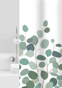 GRUND Zasłona prysznicowa FLORAL biało-zielona 180x200 cm