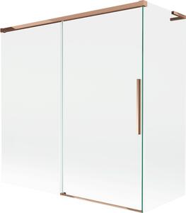 Mexen Rox L parawan nawannowy 2-skrzydłowy rozsuwany 160 + 70 x 150 cm, transparent, różowe złoto - 8C9L-160-070-60-00