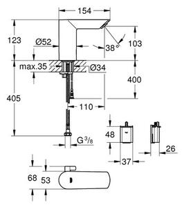 Bateria umywalkowa GROHE Bau Cosmopolitan E 36451000 Chrom