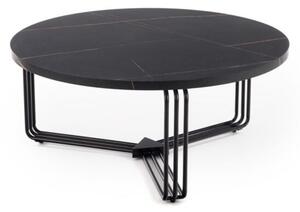 Stolik kawowy ANTICA 80x80 czarny marmur/czarny