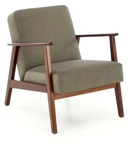 Fotel tapicerowany MILANO 1S oliwkowy/orzech