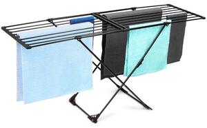 Suszarka na pranie metalowa czarna rozsuwana XXL 110-189 cm