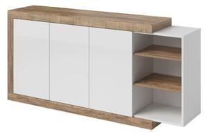 Komoda SINTRA 3D 180cm dÄ b samdal/biaÅy poÅysk