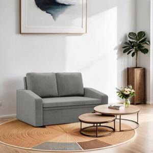 Sofa z funkcjÄ spania, BLOM, velvet, 148x87x90 cm, jasny szary | TYLETEGOTU