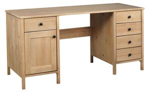 Biurko Prestige III drewniane 150 cm, 5 szuflad i drzwi, kolor dÄbowy