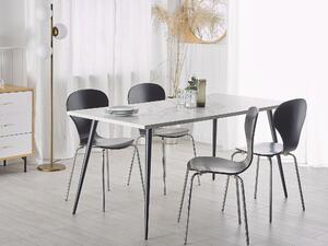 Stół do jadalni biały efekt marmuru metalowe nogi czteroosobowy 160x80 Santiago Beliani