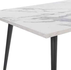 Stół do jadalni biały efekt marmuru metalowe nogi czteroosobowy 160x80 Santiago Beliani