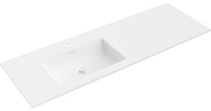 Mexen Otis umywalka wpuszczana w blat lewa 141 x 46,5 cm, biała mat - 25181401L