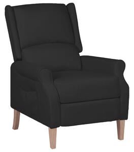 Rozkładany fotel, czarny, obity tkaniną