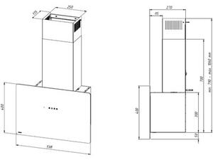 Okap AKPO WK-11 Crystal Mini 60 Czarny 66dB klasa B