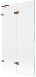 Mexen Lunar L parawan nawannowy 2-skrzydłowy lewy 100 x 150 cm, transparent, różowe złoto - 897L-100-100-60-00-L