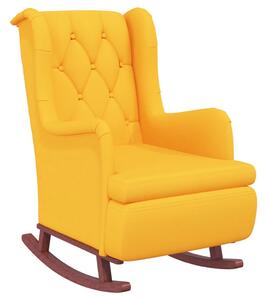 Fotel bujany z kauczukowymi nóżkami, kolor żółty, aksamit