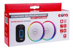 Dzwonek bezprzewodowy EURA WDP-42A3v2RWB (2 odbiorniki)