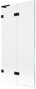 Mexen Lunar L parawan nawannowy 2-skrzydłowy lewy 90 x 150 cm, transparent, czarny - 897L-090-100-70-00-L
