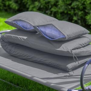 Huśtawka ogrodowa FUNFIT GARDEN rozkładana bujana 2w1 materac poduszki szary