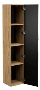 Szafka łazienkowa LUXOR BLACK 80-01-1D 35cm dąb olejowany/czarna