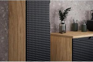 Szafka łazienkowa LUXOR BLACK 80-01-1D 35cm dąb olejowany/czarna