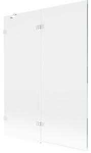Mexen Lunar parawan nawannowy 2-skrzydłowy lewy 130 x 150 cm, transparent, biały - 897-130-100-20-00-L