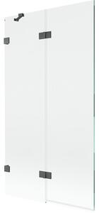 Mexen Lunar parawan nawannowy 2-skrzydłowy lewy 100 x 150 cm, transparent, gun gray szczotkowany - 897-100-100-66-00-L