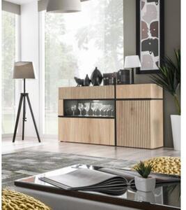 Komoda CROSS 150 LED hickory jackson/czarna