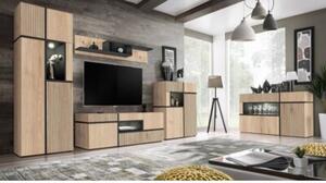 Komoda CROSS 150 LED hickory jackson/czarna