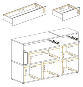 Komoda CROSS 150 LED hickory jackson/czarna