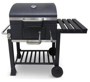Grill ogrodowy węglowy GÖTZE & JENSEN Zamykany, żeliwny ruszt, termometr, kółka