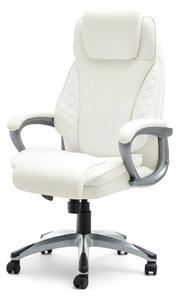 Skórzany fotel biurowy hampton biały obrotowy z ergonomicznym siedziskiem