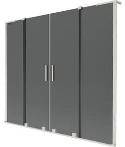 Mexen Velar L Duo parawan nawannowy 2-skrzydłowy rozsuwany 170 x 150 cm, grafit, nikiel szczotkowany - 896-170-003-42-97