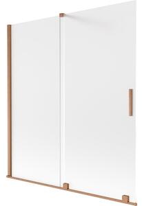 Mexen Velar parawan nawannowy 2-skrzydłowy rozsuwany 150 x 150 cm, szron, miedź szczotkowana - 896-150-000-31-65