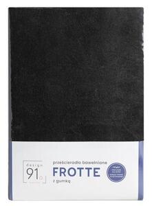 Prześcieradło EUROFIRANY Design 91 Frotte 220 x 200 cm Czarny