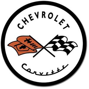 Metalowa tablica Corvette 1953 Chevy - Chevrolet logo, (30 x 30 cm)
