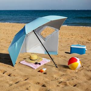 Parasol plażowy NILS CAMP NC17114 2w1 XXL 240 cm Niebieski